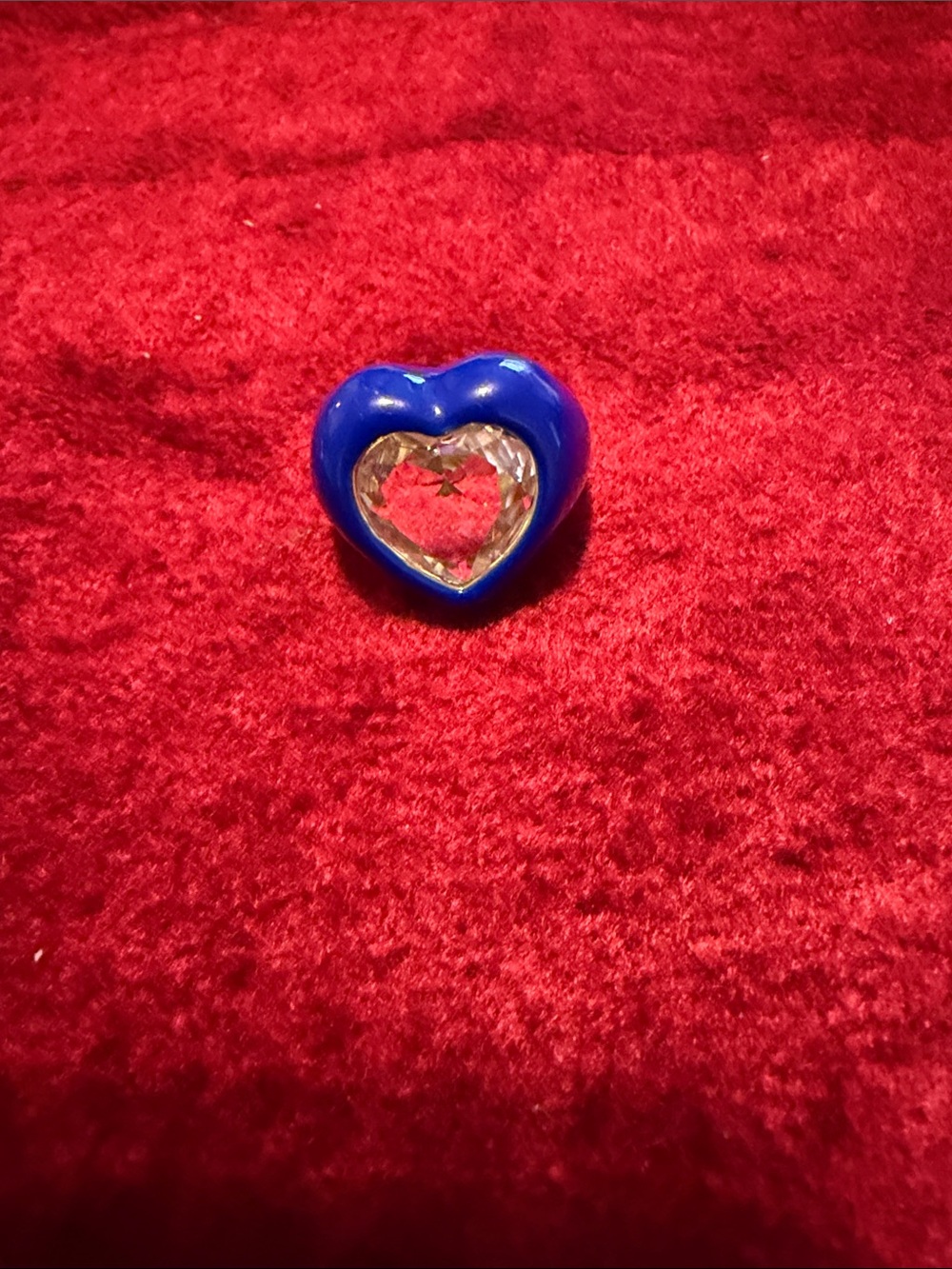 New size 8 Blue Heart Crystal Ring - Women Jewelry